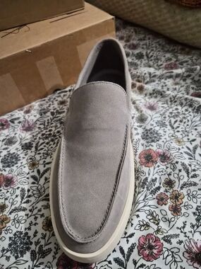 Calvin Klein Grey Suede Slip-On Loafer with White Sole